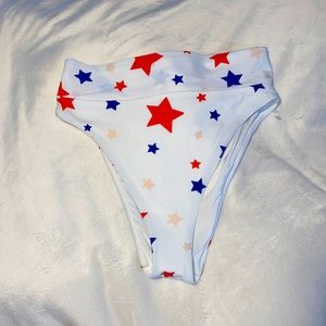 COPY - High waisted cheeky red white & blue swim …